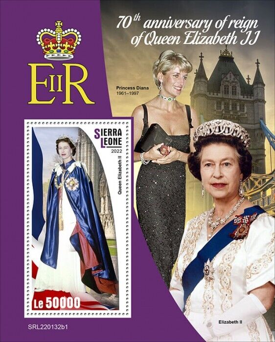 Sierra Leone 2022 MNH Royalty Stamps Queen Elizabeth II Platinum Jub 1v S/S I