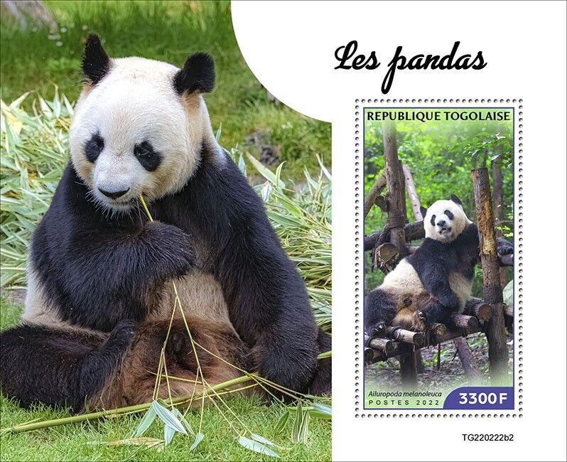 Togo 2022 MNH Wild Animals Stamps Pandas Giant Panda Bears 1v S/S II