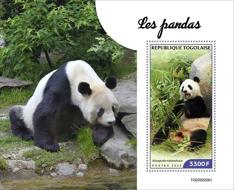 Togo 2022 MNH Wild Animals Stamps Pandas Giant Panda Bears 1v S/S I