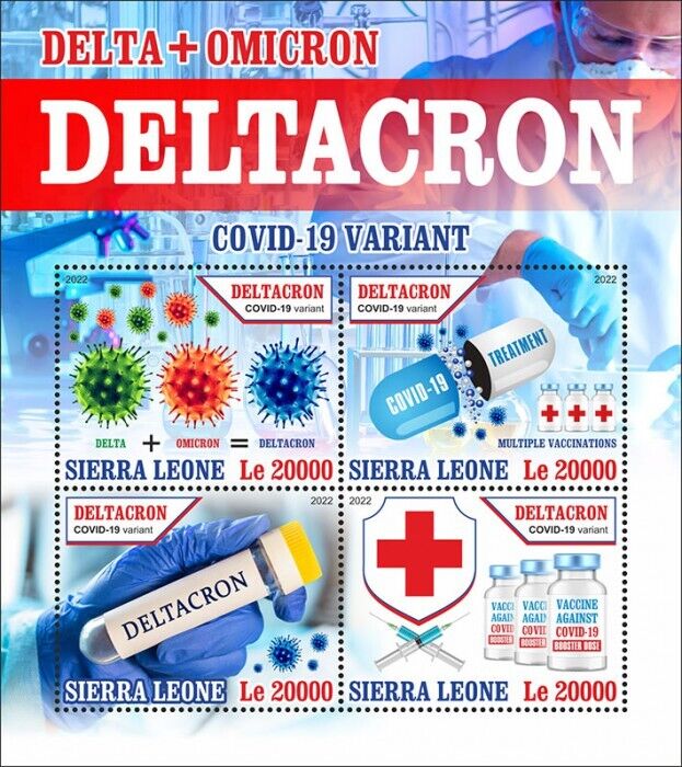 Sierra Leone 2022 MNH Medical Stamps Corona Deltacron Omicron Variant Covid-19 4v M/S