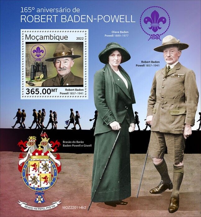 Mozambique 2022 MNH Scouting Stamps Robert Baden-Powell Boy Scouts 1v S/S II