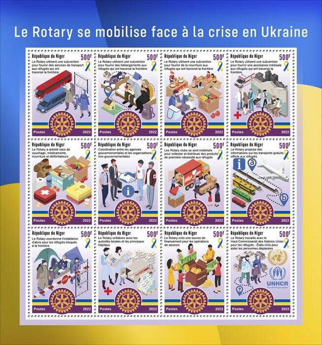 Niger 2022 MNH Medical Stamps Rotary International Crisis in Ukraine 12v M/S