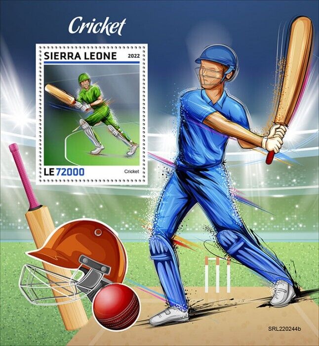 Sierra Leone 2022 MNH Sports Stamps Cricket 1v S/S
