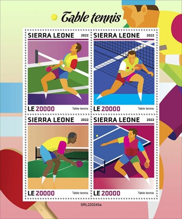 Sierra Leone 2022 MNH Sports Stamps Table Tennis 4v M/S