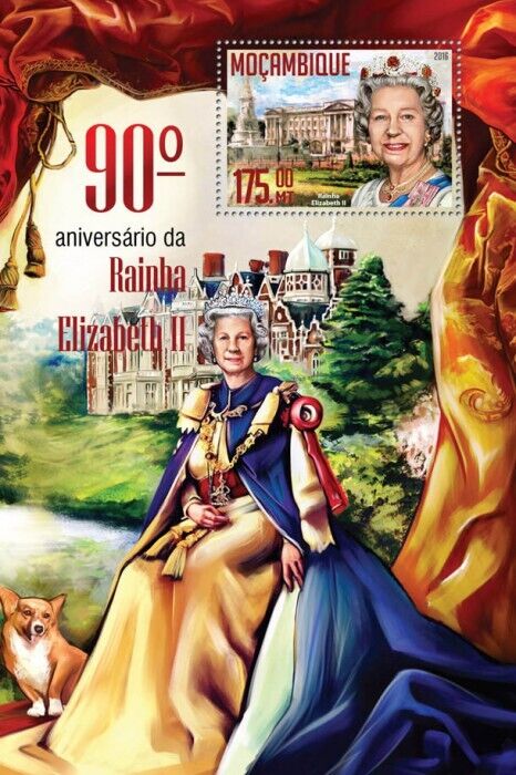 Mozambique 2016 MNH Royalty Stamps Queen Elizabeth II 90th Birthday 1v S/S