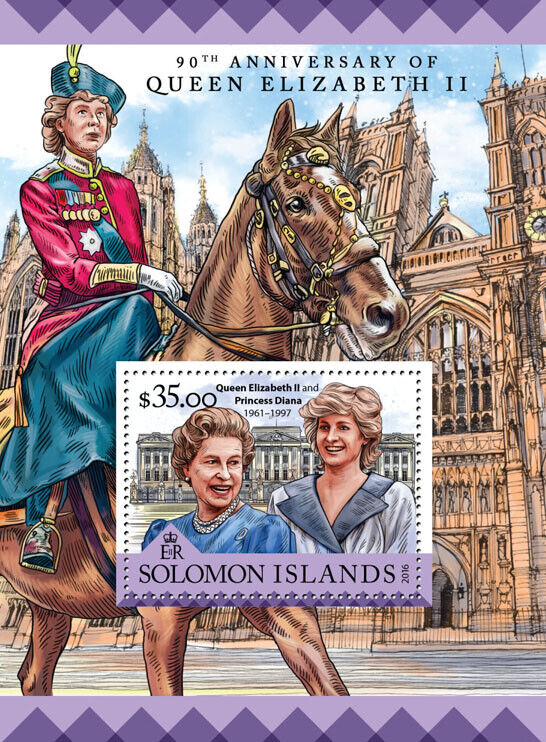 Solomon Islands 2016 MNH Royalty Stamps Queen Elizabeth II 90th Birthday 1v S/S