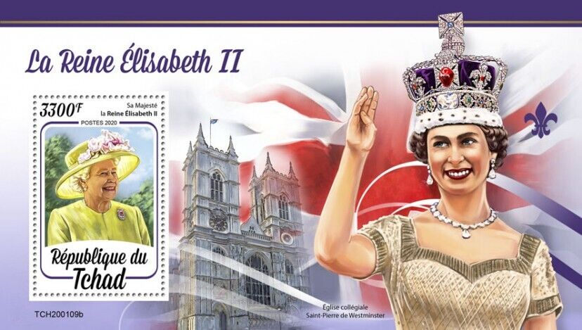 Chad 2020 MNH Royalty Stamps Queen Elizabeth II 1v S/S