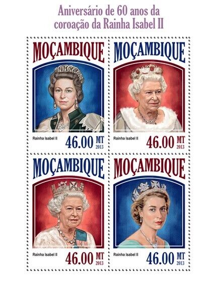 Mozambique 2013 MNH Royalty Stamps Queen Elizabeth II Coronation 4v M/S
