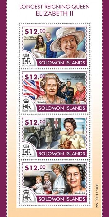 Solomon Islands 2015 MNH Royalty Stamps Queen Elizabeth II Longest Reign 4v M/S