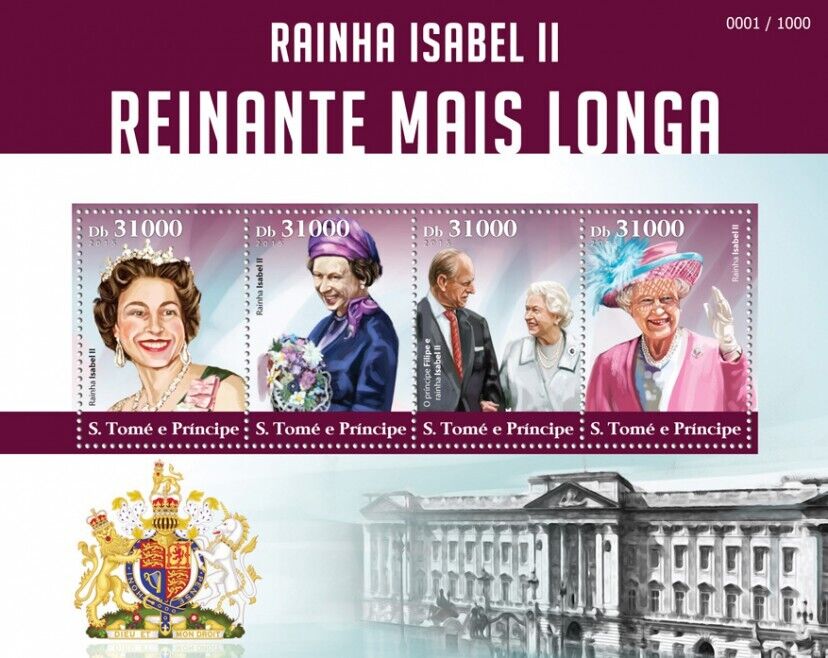 Sao Tome & Principe 2015 MNH Royalty Stamps Queen Elizabeth II Long Reign 4v M/S