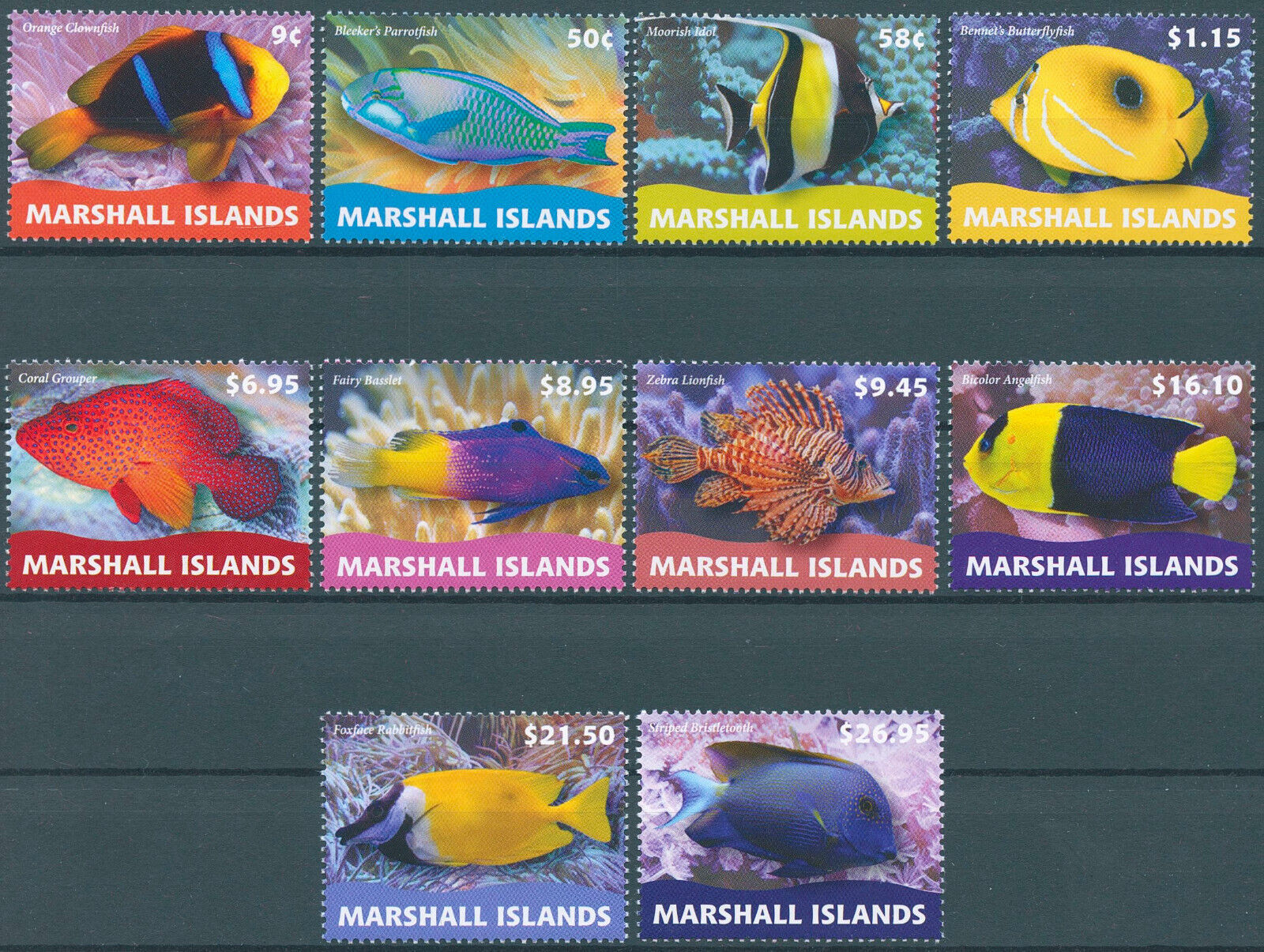 Marshall Islands 2022 MNH Fish Stamps Fishes Definitives Lionfish 10v Set
