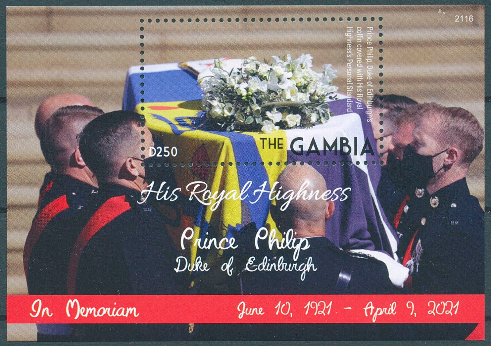 Gambia 2021 MNH Royalty Stamps Prince Philip Duke of Edinburgh Memorial 1v S/S