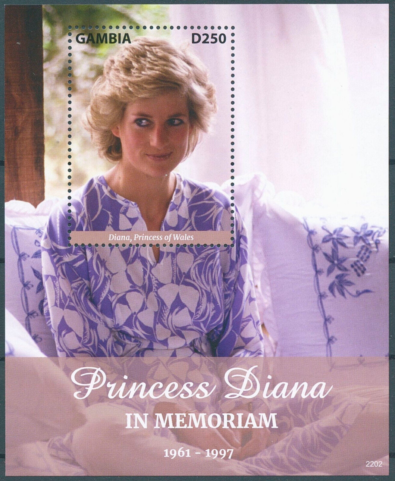Gambia 2022 MNH Royalty Stamps Princess Diana of Wales In Memoriam 1v S/S