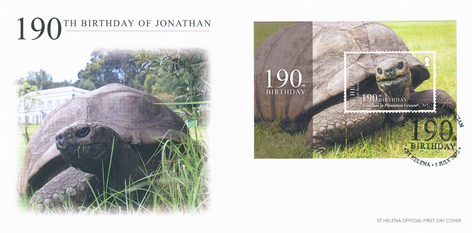St Helena 2022 FDC Turtles Stamps Jonathan Tortoise Oldest Land Animal 1v M/S
