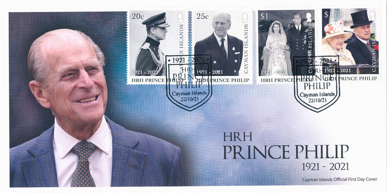 Cayman Islands 2021 FDC Royalty Stamps HRH Prince Philip Memorial 4v Set