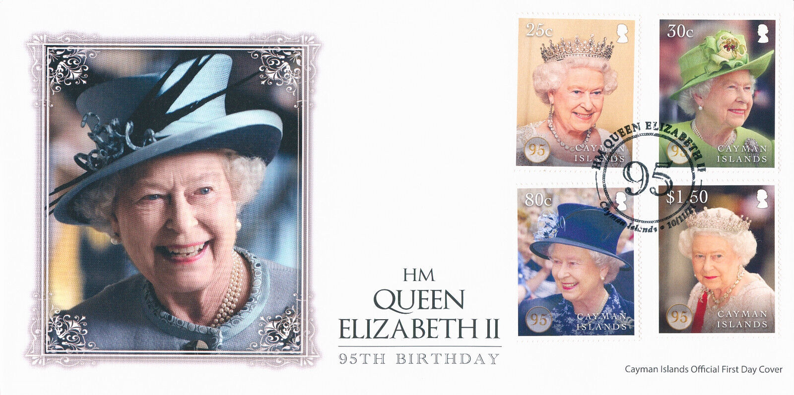 Cayman Islands 2021 FDC Royalty Stamps Queen Elizabeth II 95th Birthday 4v Set