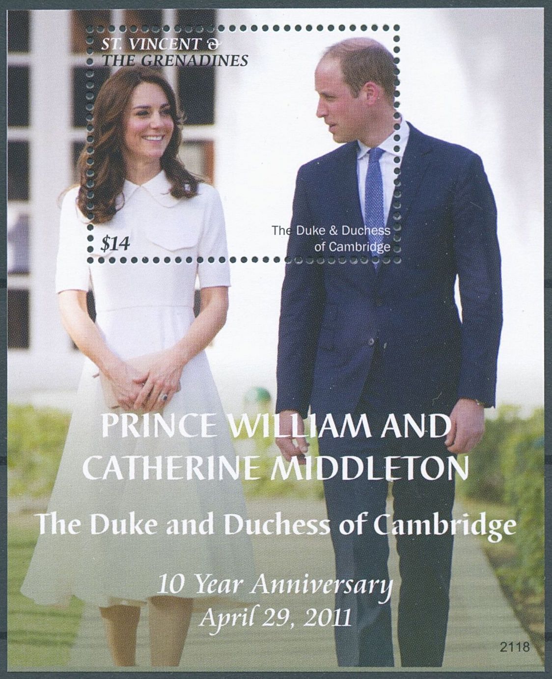 St Vincent & Grenadines 2021 MNH Royalty Stamps Prince William & Kate 1v S/S