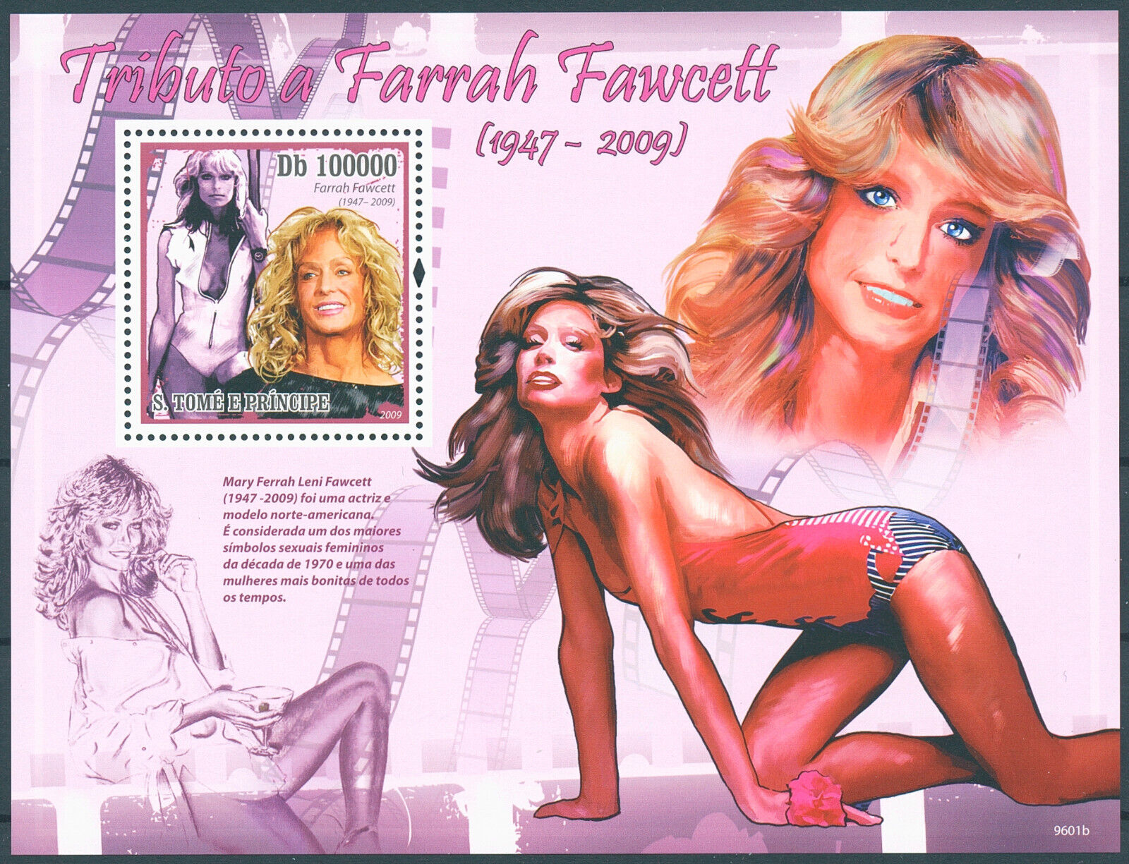 Sao Tome & Principe 2009 MNH Celebrities Stamps Farrah Fawcett Actresses 1v S/S