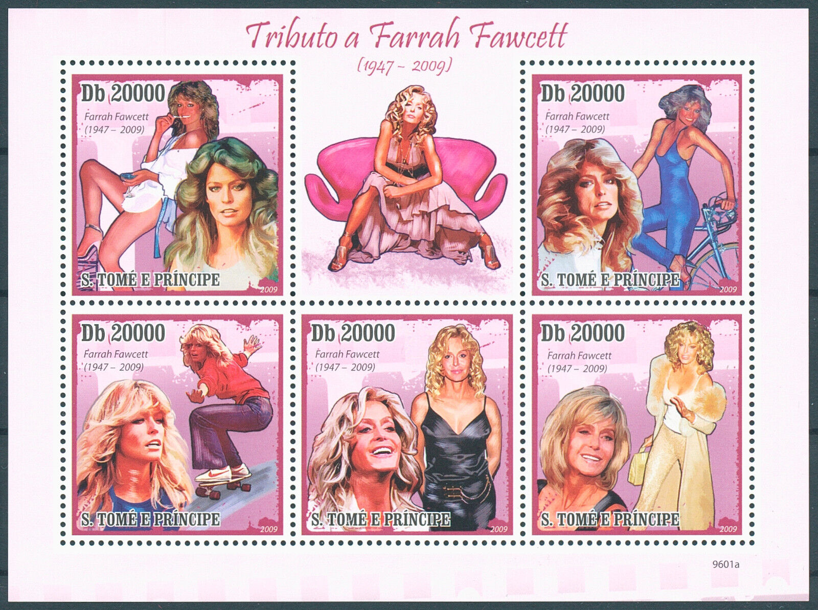 Sao Tome & Principe 2009 MNH Celebrities Stamps Farrah Fawcett Actresses 5v M/S