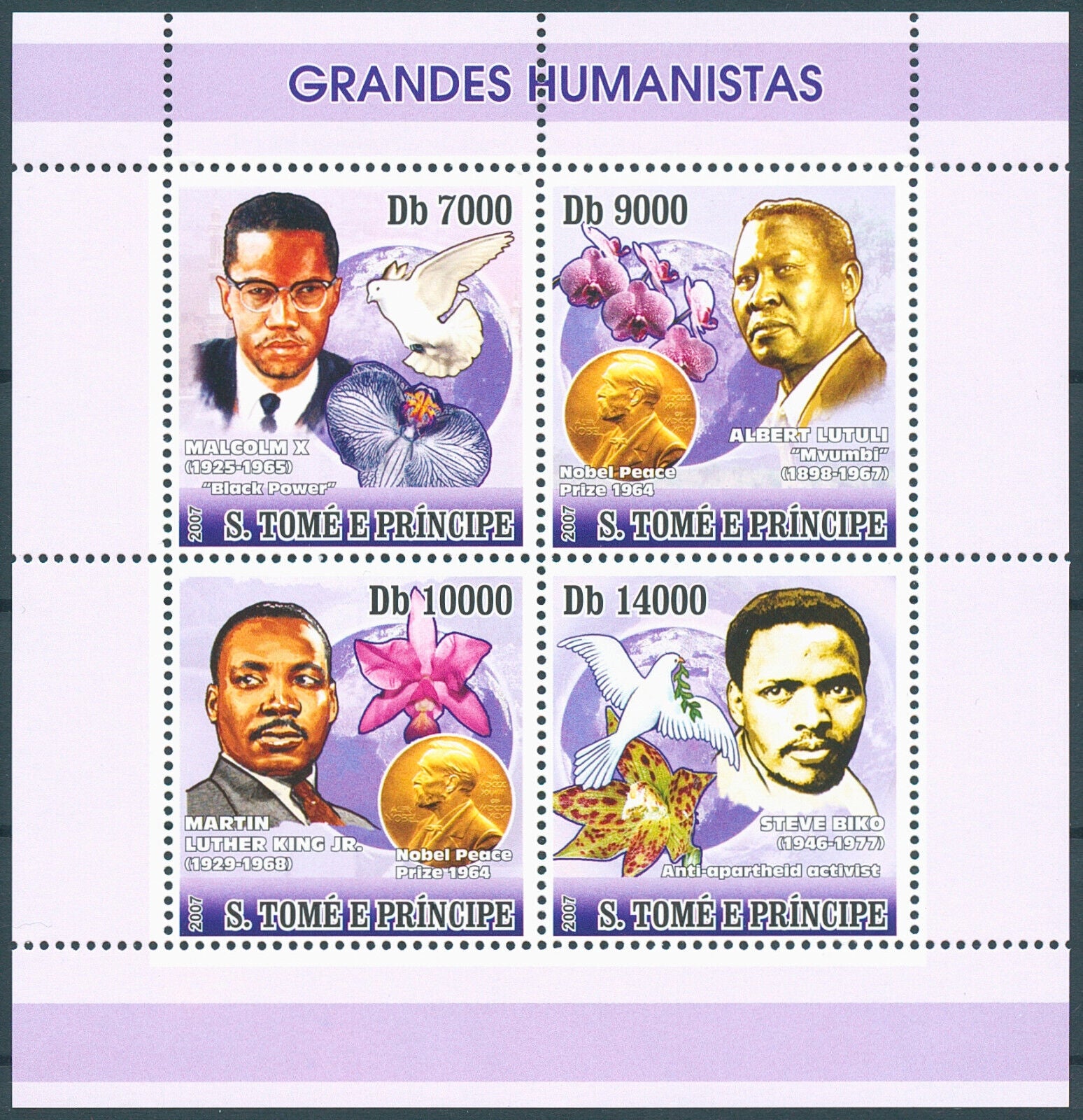 Sao Tome & Principe 2007 MNH People Stamps Malcolm X Martin Luther King 4v M/S