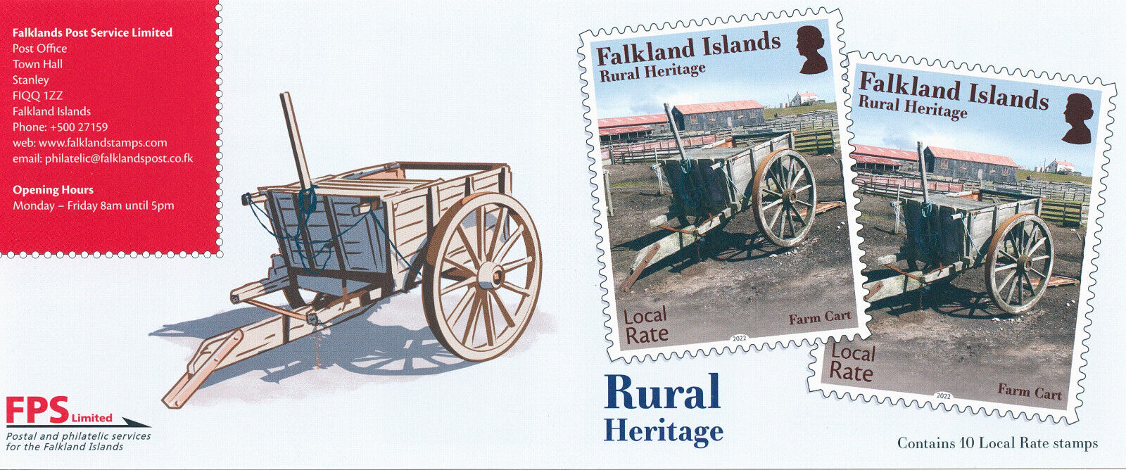 Falkland Islands 2022 MNH Tourism Stamps Rural Heritage Defin 10v S/A Booklet