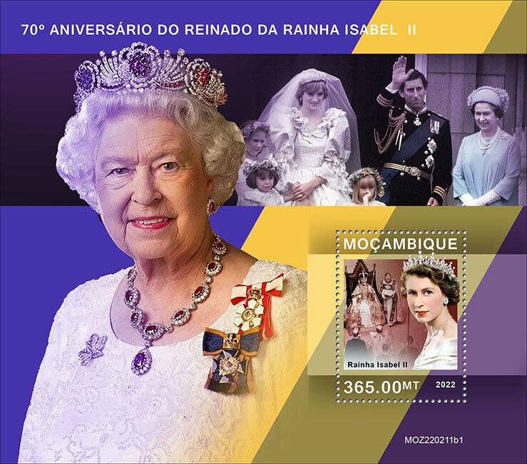 Mozambique 2022 MNH Royalty Stamps Queen Elizabeth II Platinum Jubilee 1v S/S I