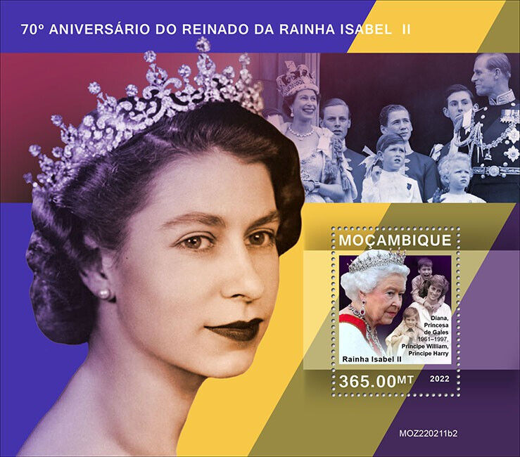 Mozambique 2022 MNH Royalty Stamps Queen Elizabeth II Platinum Jubilee 1v S/S II
