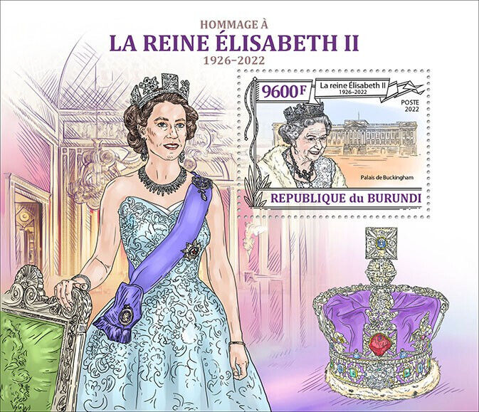 Burundi 2022 MNH Royalty Stamps Queen Elizabeth II Tribute 1v S/S