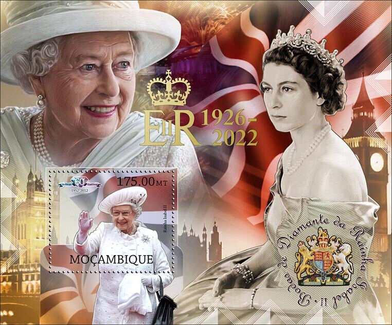 Mozambique 2022 MNH Royalty Stamps Queen Elizabeth II ER II 1926-2022 OVPT 1v S/S