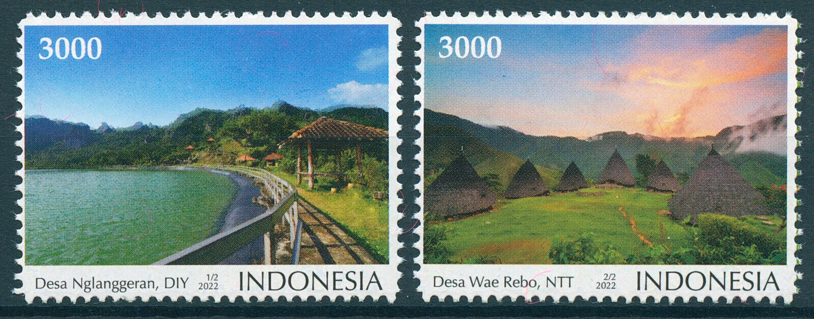 Indonesia 2022 MNH Landscapes Stamps Desa Wisata Tourism Mountains 2v Set