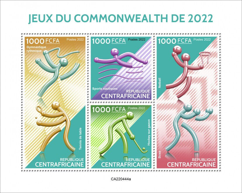 Central African Rep 2022 MNH Sports Stamps Commonwealth Games Boxing 4v M/S