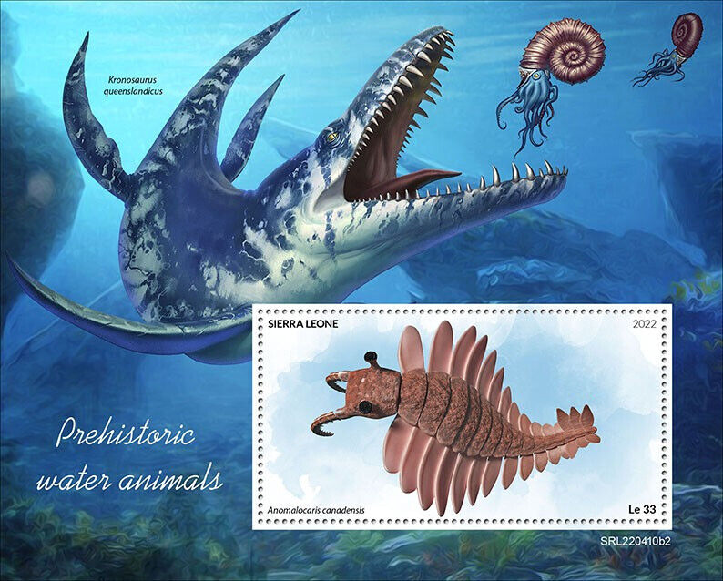 Sierra Leone 2022 MNH Prehistoric Water Animals Stamps Anomalocaris 1v S/S II