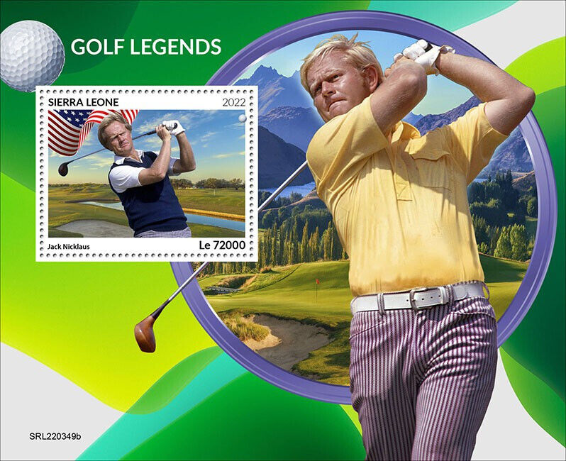 Sierra Leone 2022 MNH Sports Stamps Golf Legends Jack Nicklaus 1v S/S