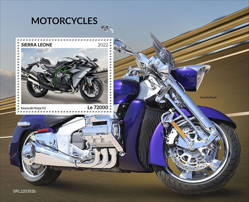 Sierra Leone 2022 MNH Motorcycles Stamps Kawasaki Ninja H2 Motorcycle 1v S/S