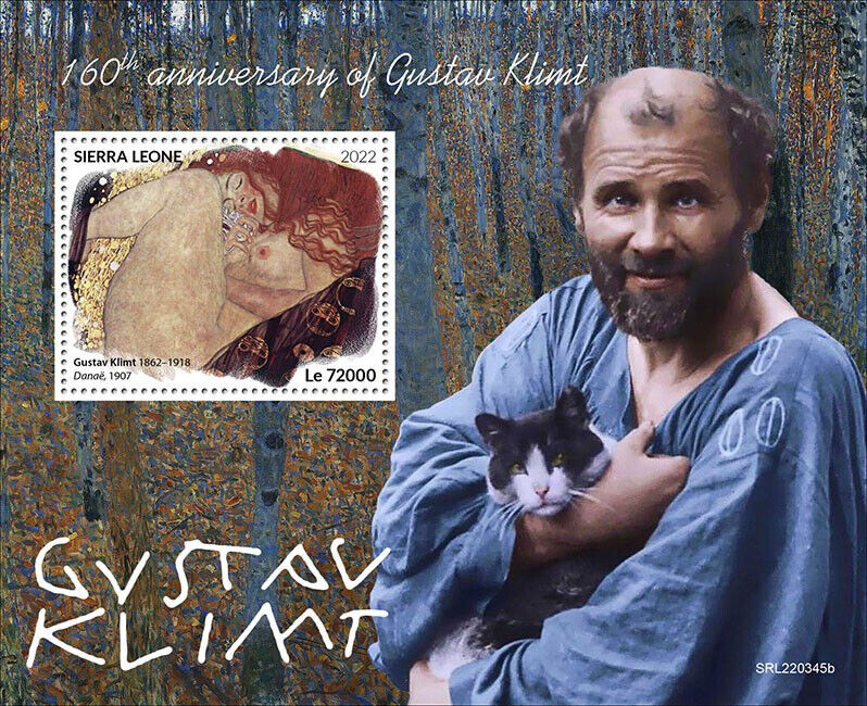 Sierra Leone 2022 MNH Art Stamps Gustav Klimt Nudes Nude Paintings Danae 1v S/S