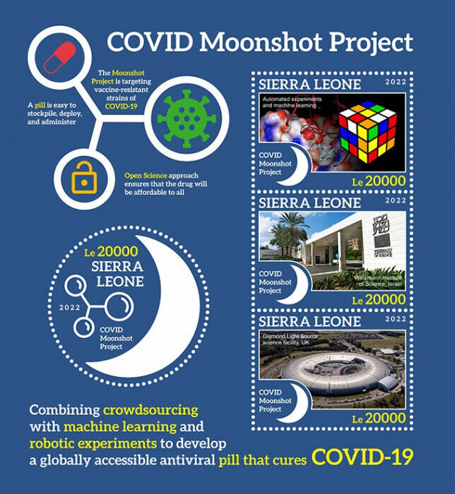 Sierra Leone 2022 MNH Medical Stamps Corona Moonshot Project Covid-19 Covid 4v M/S