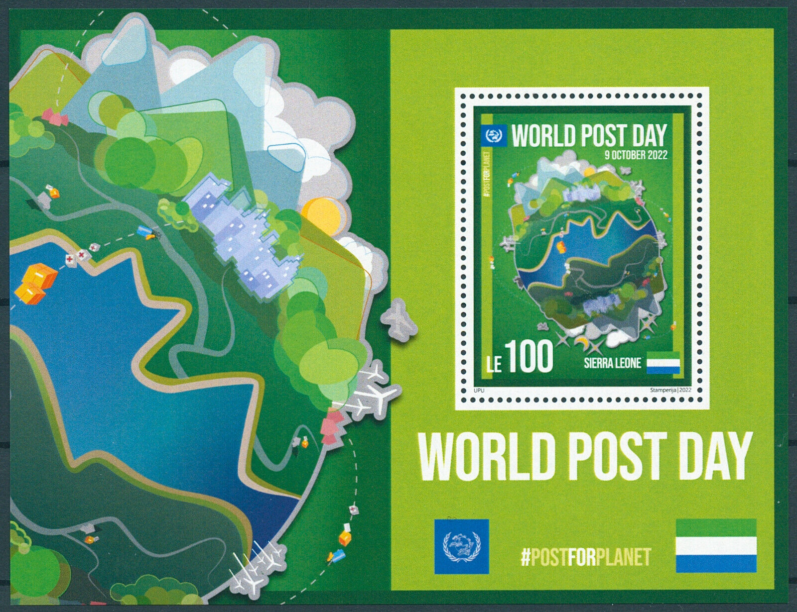 Sierra Leone 2022 MNH Postal Services Stamps UPU World Post Day 1v S/S