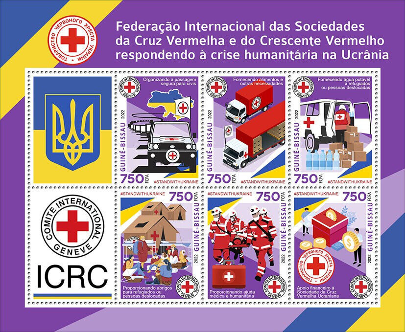 Guinea-Bissau 2022 MNH Red Cross Stamps Medical Crisis in Ukraine 6v M/S