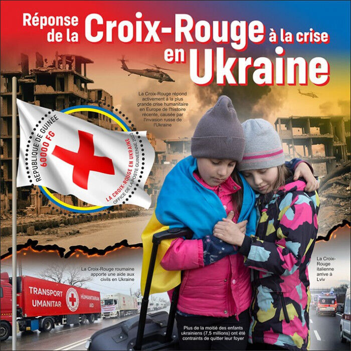 Guinea 2022 MNH Peace for Ukraine Stamps Red Cross Medical Ambulances 1v S/S