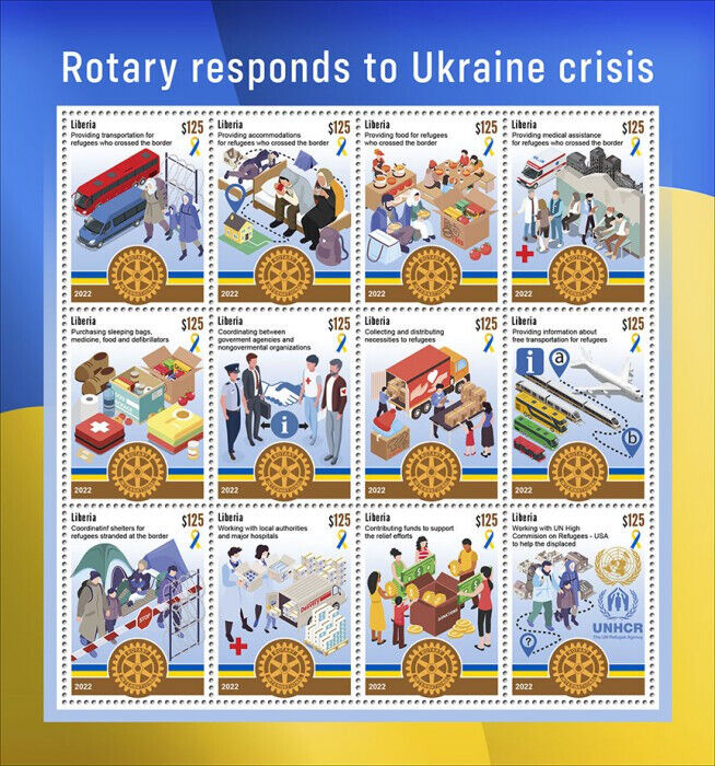 Liberia 2022 MNH Medical Stamps Rotary International Crisis in Ukraine 12v M/S