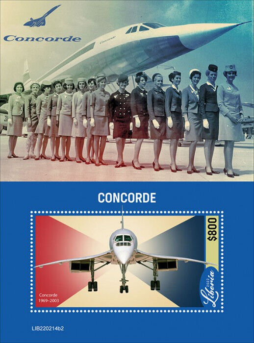 Liberia 2022 MNH Aviation Stamps Concorde Aircraft 1v S/S II