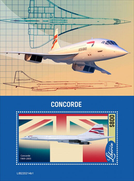Liberia 2022 MNH Aviation Stamps Concorde Aircraft 1v S/S I