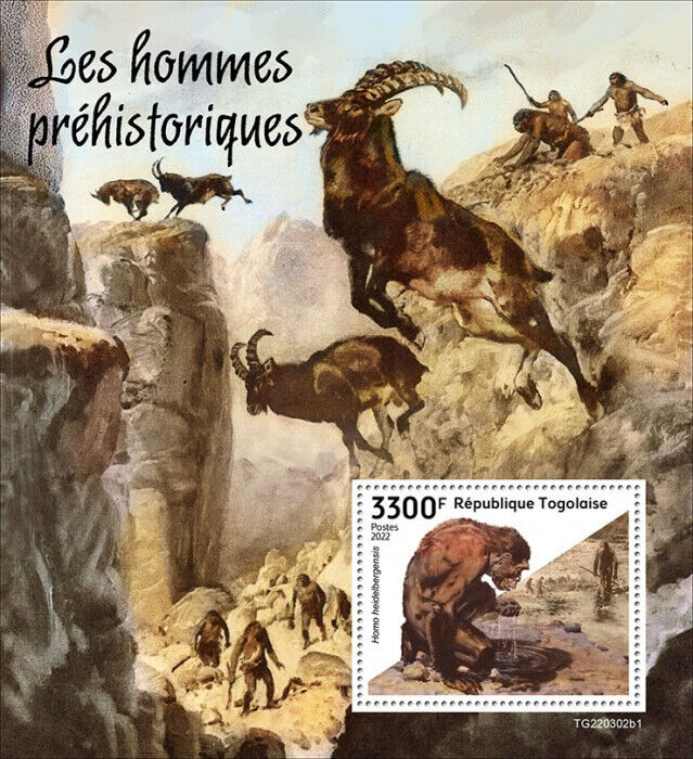 Togo 2022 MNH Prehistoric Humans Stamps Man Homo Heidelbergensis 1v S/S I