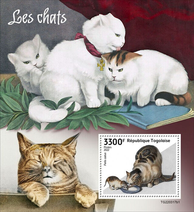 Togo 2022 MNH Cats Stamps Domestic Cat Animals Pets 1v S/S I