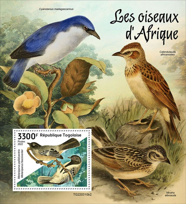 Togo 2022 MNH Birds of Africa on Stamps Cinnamon-Breasted Tit 1v S/S II
