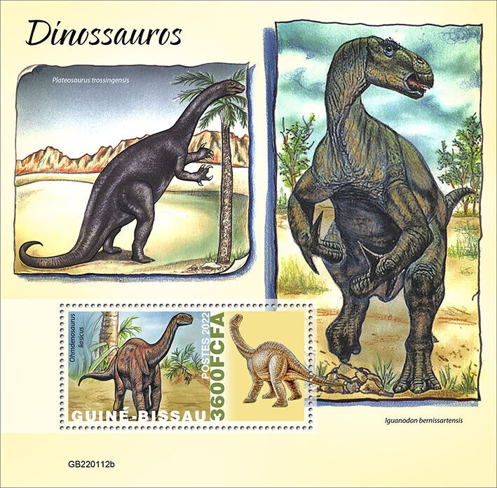 Guinea-Bissau 2022 MNH Dinosaurs Stamps Prehistoric Animals Ohmdenosaurus 1v S/S
