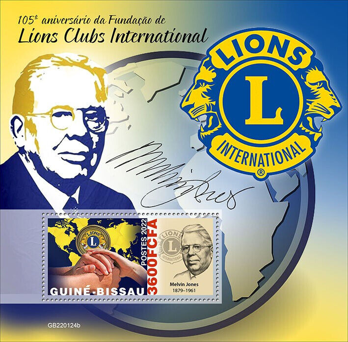 Guinea-Bissau 2022 MNH Lions Club International Stamps Melvin Jones 1v S/S