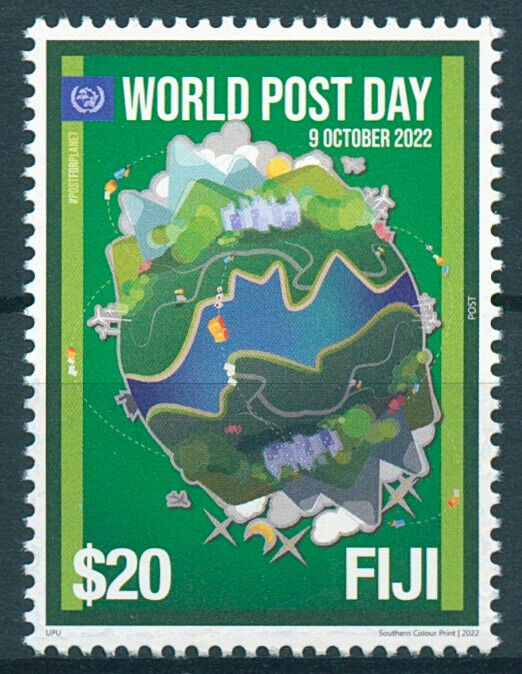 Fiji 2022 MNH Postal Services Stamps UPU World Post Day 1v Set