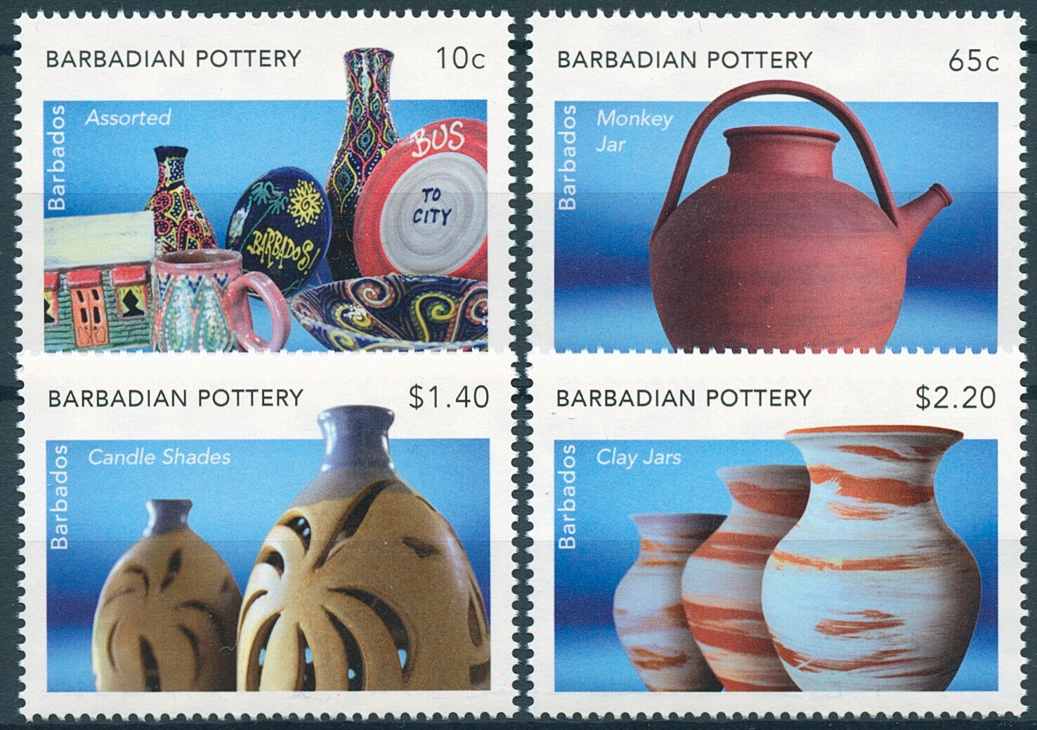 Barbados 2022 MNH Handicrafts Stamps Barbadian Pottery Crafts Monkey Jar 4v Set