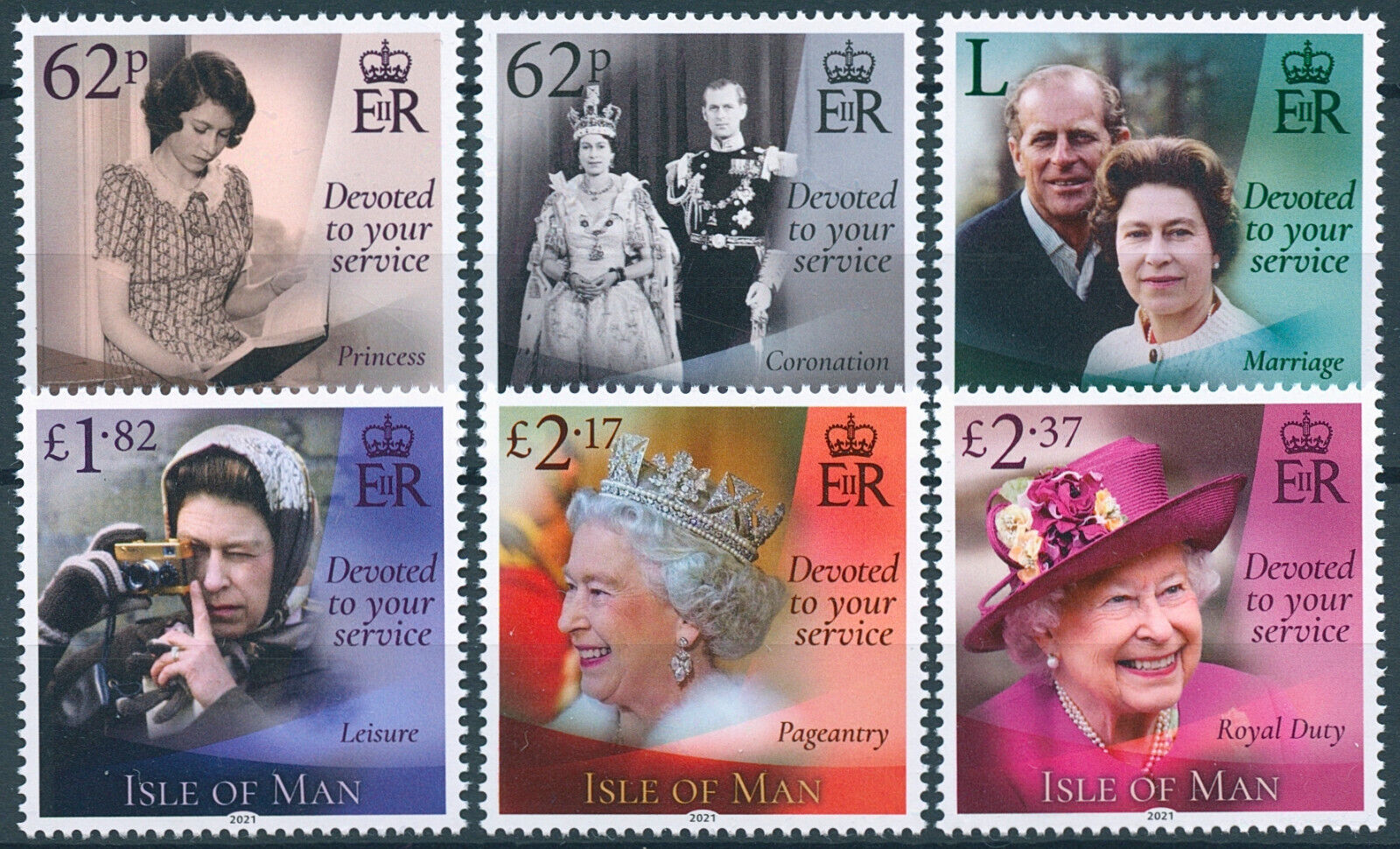 Isle of Man IOM 2021 MNH Royalty Stamps Queen Elizabeth II 95th Birthday 6v Set